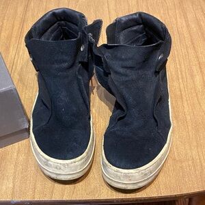 Rick Owens Black Textured Leather